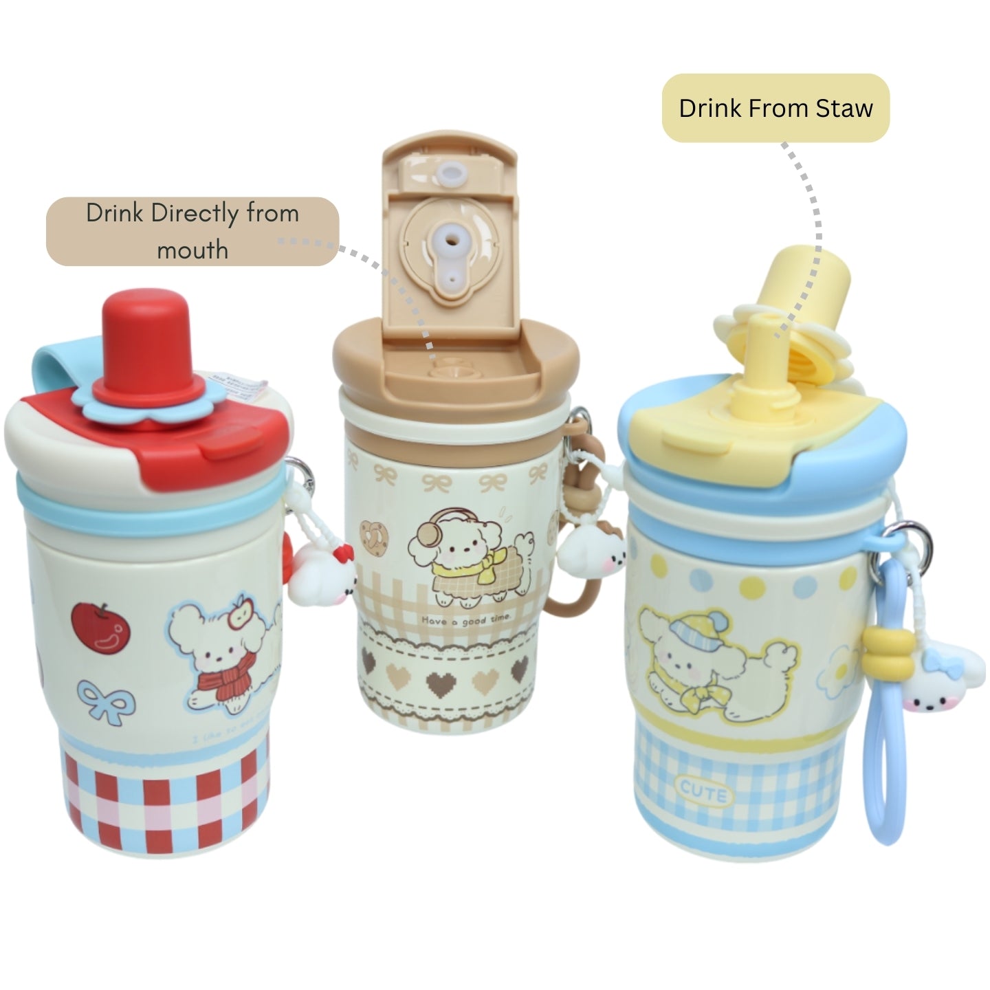 Little Angel - Kids Water Bottle 460Ml, 316 Stainless Steel Straw Cup
