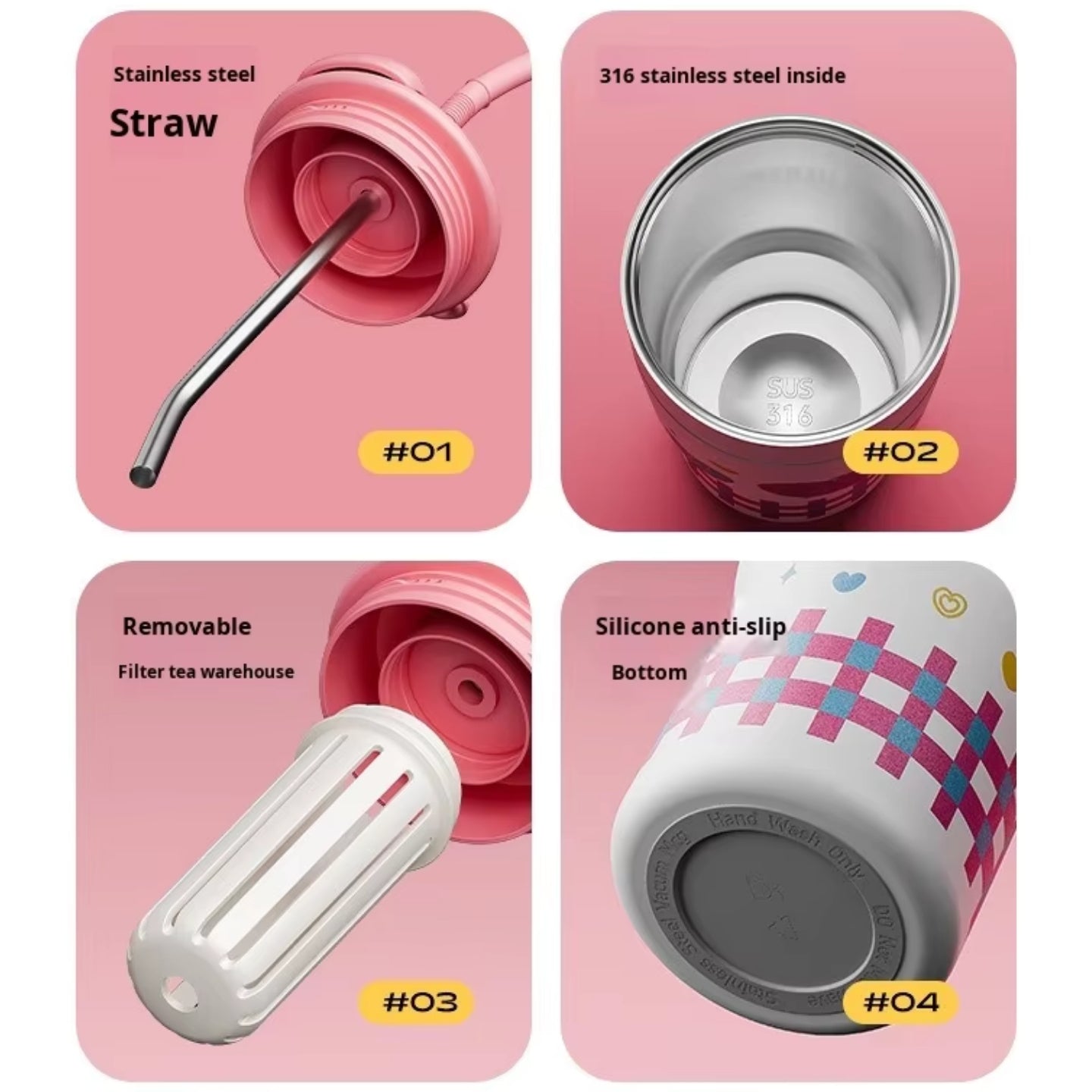 Little Angel - Kids Water Bottle 680 Ml 316 Stainless Steel Straw Cup