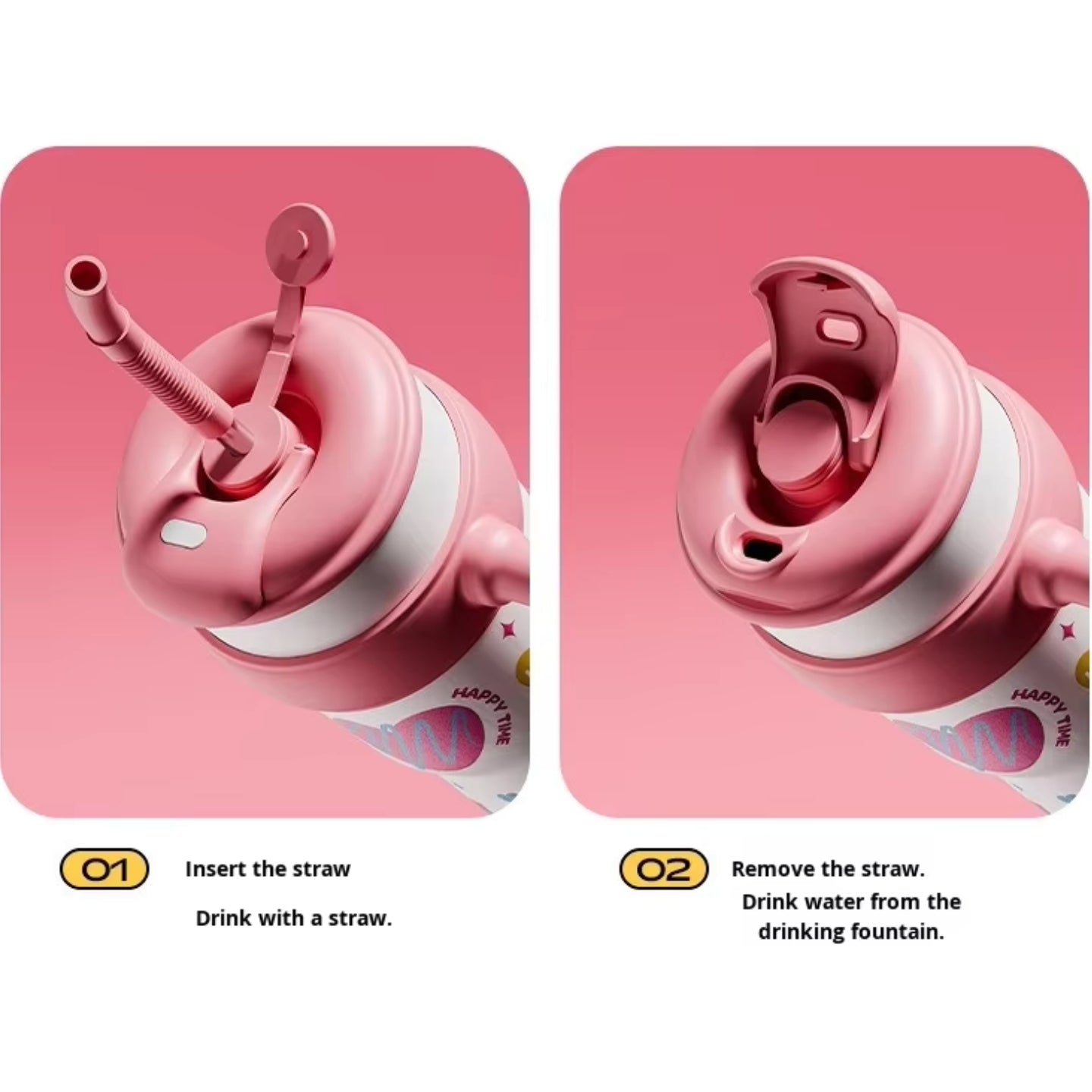 Little Angel - Kids Water Bottle 680 Ml 316 Stainless Steel Straw Cup