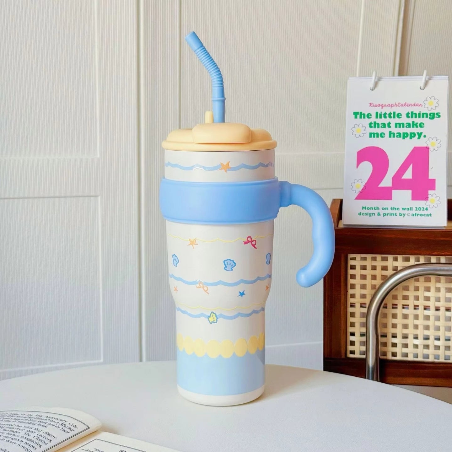 Little Angel - Kids Water Bottle 1100Ml 316 Stainless Steel Straw Cup