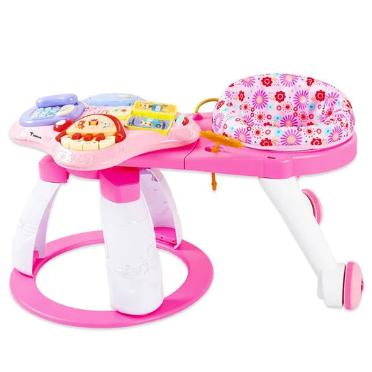 Little Angel - 3-In-1 Baby Walker Rotating Chair & Table Playset - Pink