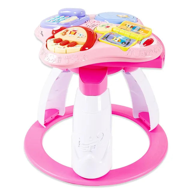 Little Angel - 3-In-1 Baby Walker Rotating Chair & Table Playset - Pink
