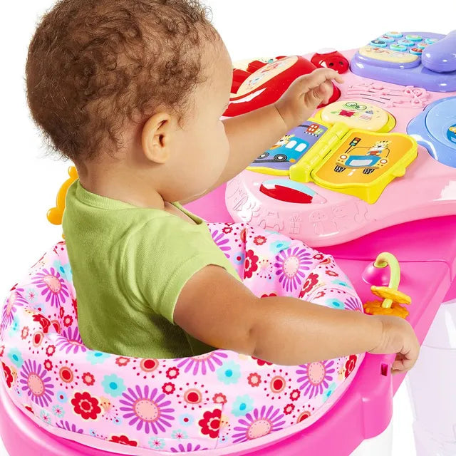 Little Angel - 3-In-1 Baby Walker Rotating Chair & Table Playset - Pink