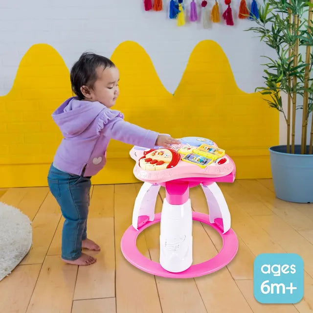 Little Angel - 3-In-1 Baby Walker Rotating Chair & Table Playset - Pink