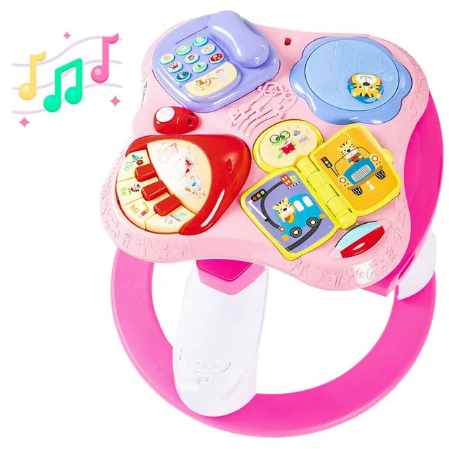 Little Angel - 3-In-1 Baby Walker Rotating Chair & Table Playset - Pink