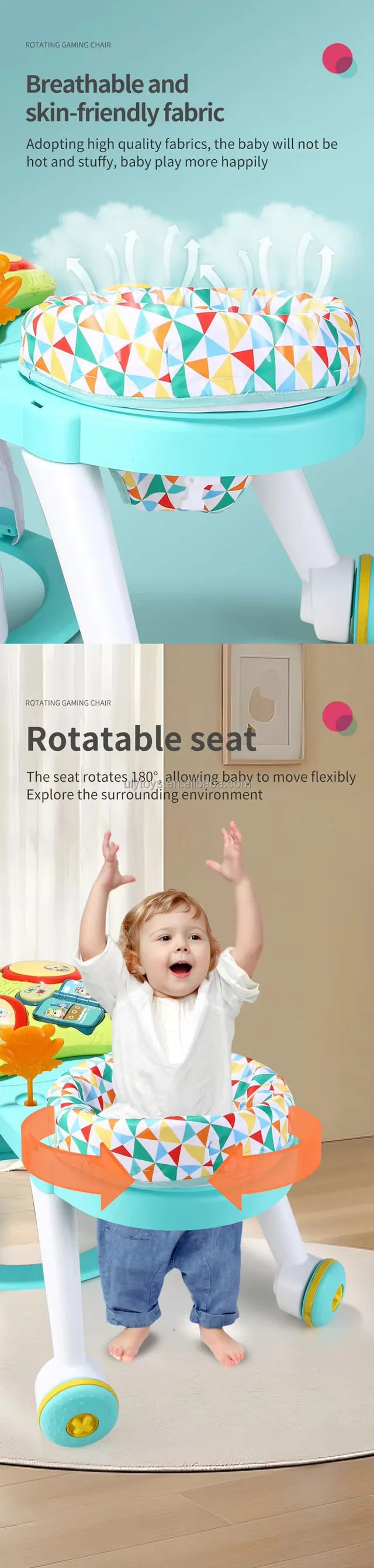 Little Angel - 3-In-1 Rotating Baby Activity Walker - Green
