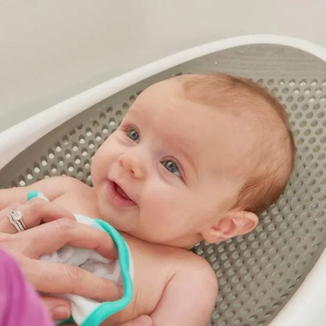 Little Angel - Baby Bath Seat Booster For Newborn For 3 - 6 Month - Grey