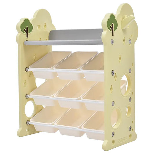 Little Angel Toys Organizer Cabinet With 9 Bins & Hook - Green/White