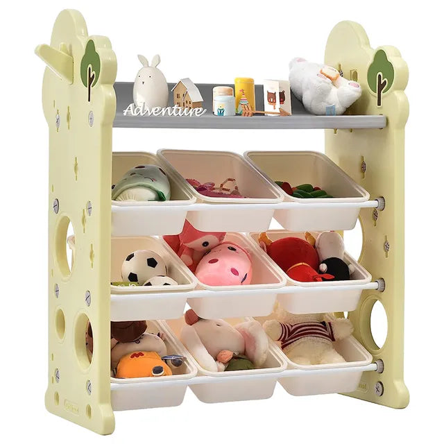 Little Angel Toys Organizer Cabinet With 9 Bins & Hook - Green/White
