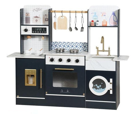 Little Angel - Kids Wooden Kitchen Playset With Accessories & Pretend Cooking