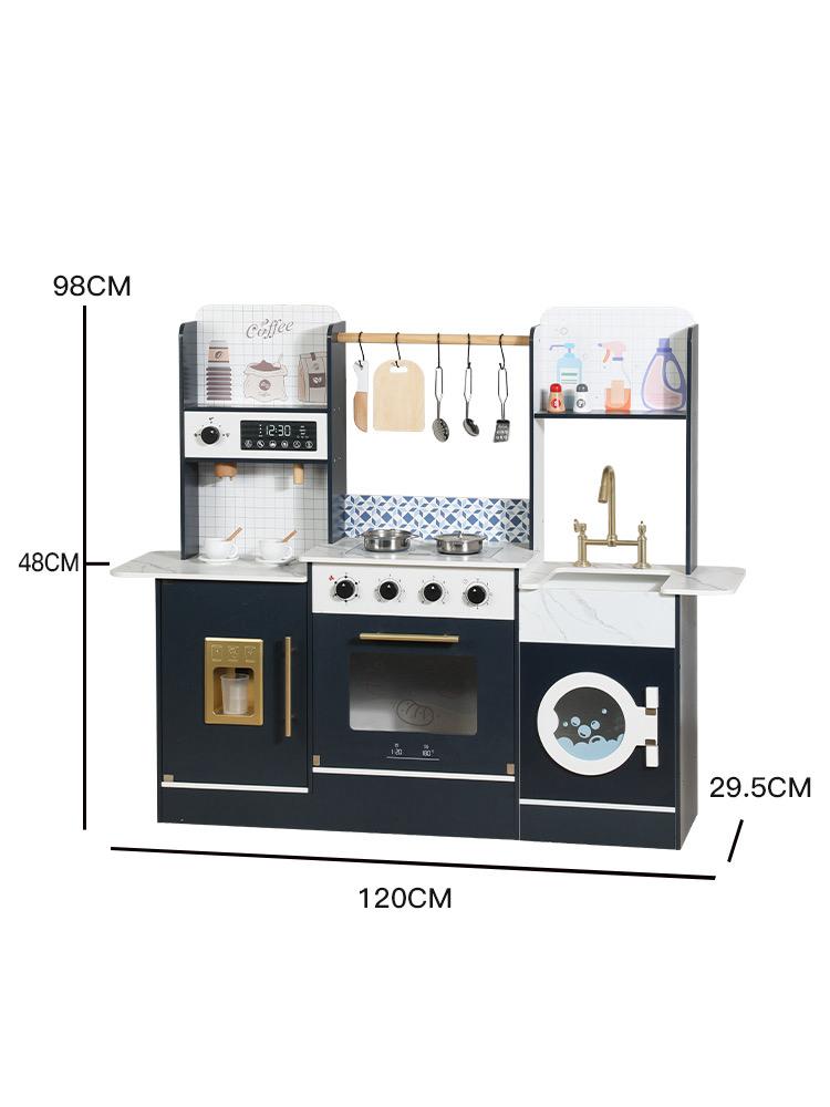 Little Angel - Kids Wooden Kitchen Playset With Accessories & Pretend Cooking