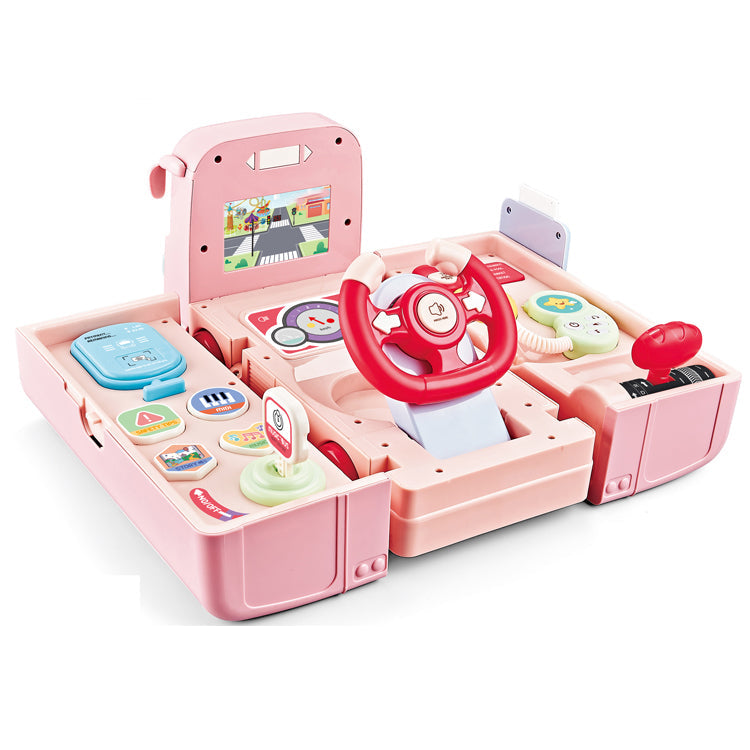 Little Angel – Kids Toy Educational Learning School Bus W/ Steering Wheel - Multicolor
