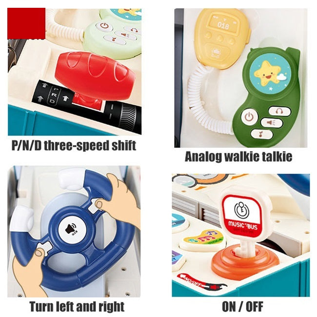 Little Angel – Kids Toy Educational Learning School Bus W/ Steering Wheel - Multicolor