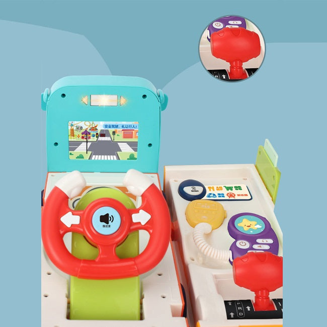 Little Angel – Kids Toy Educational Learning School Bus W/ Steering Wheel - Multicolor