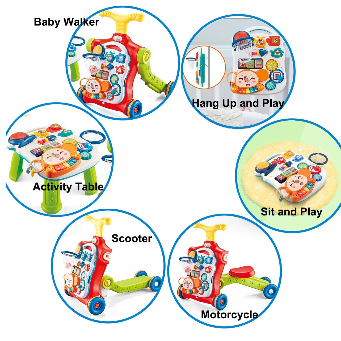 Little Angel – Learning Baby Walker with Ride-On & Push Walker 5 in 1