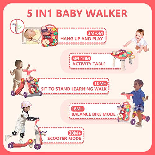 Little Angel – Learning Baby Walker with Ride-On & Push Walker 5 in 1