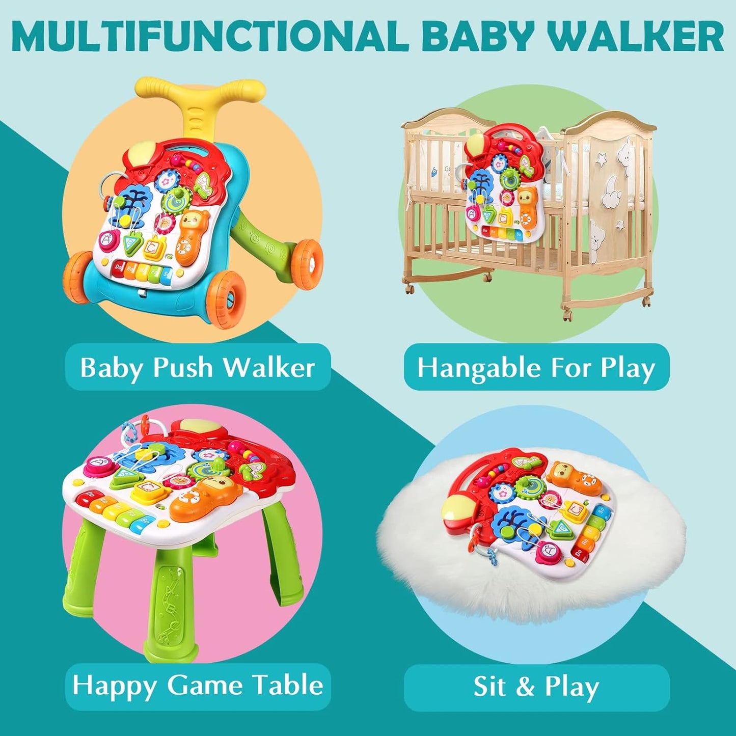 Little Angel – Learning Baby Walker with Ride-On & Push Walker 5 in 1
