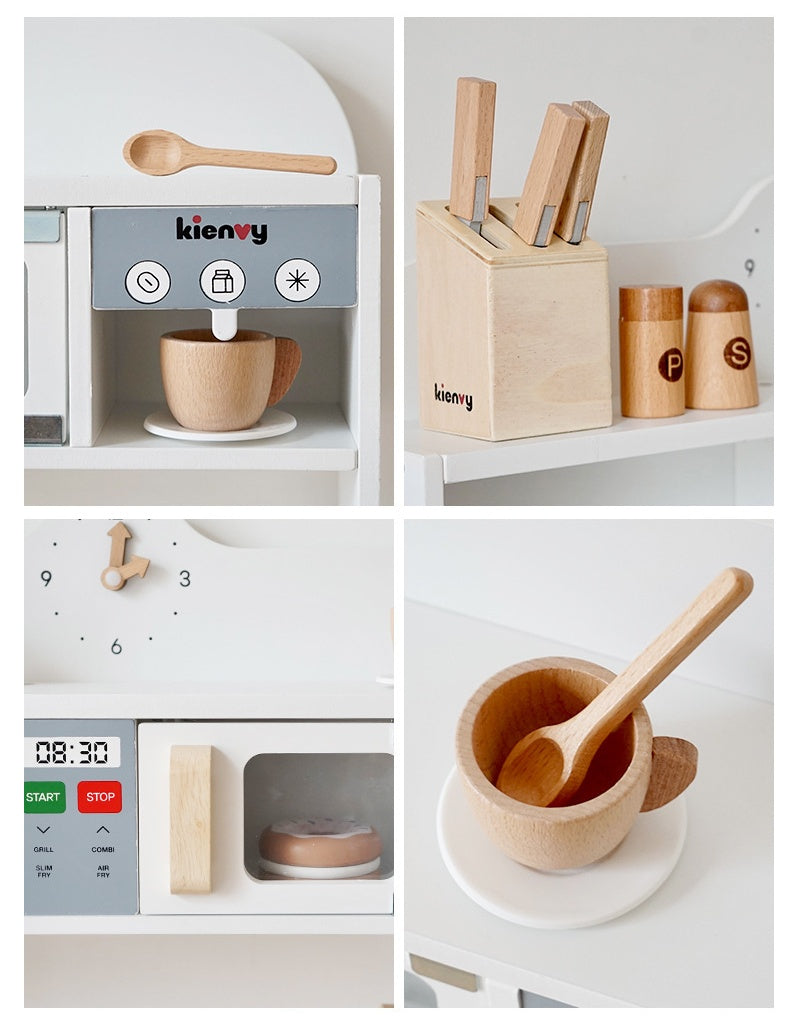 Little Angel - Kids Wooden Kitchen Pretend Interactive Play Set
