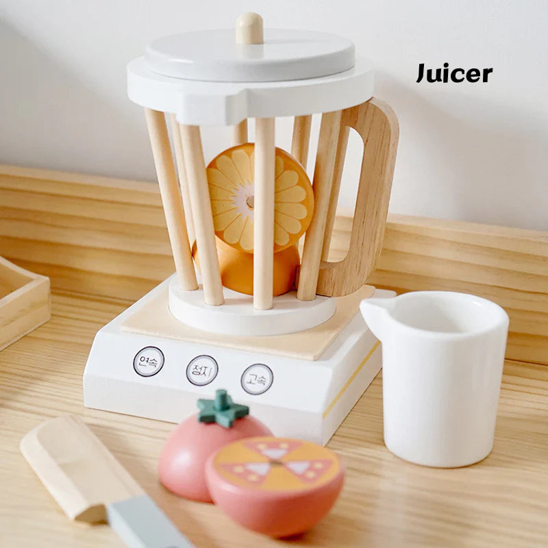 Little Angel - Kids Wooden Blender Set – Pretend Fruit Juice Play Toy