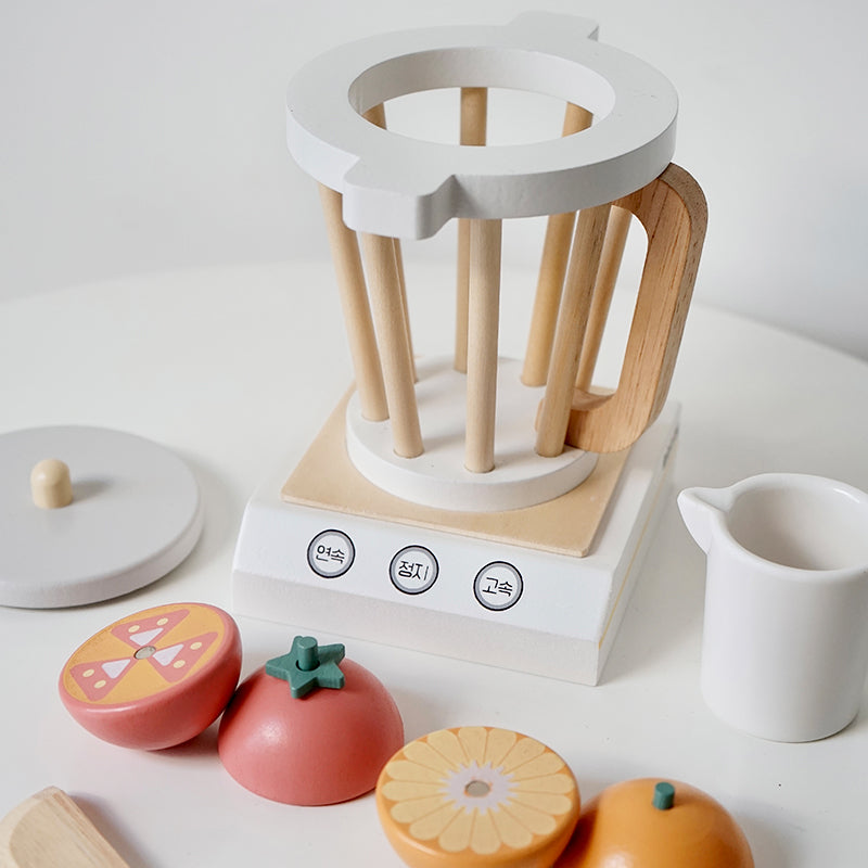 Little Angel - Kids Wooden Blender Set – Pretend Fruit Juice Play Toy