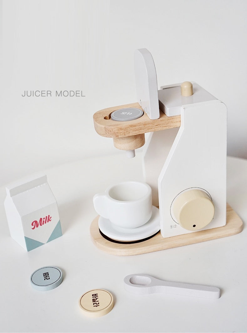 Little Angel - Kids Wooden Coffee Maker – Pretend Kitchen Toy Set