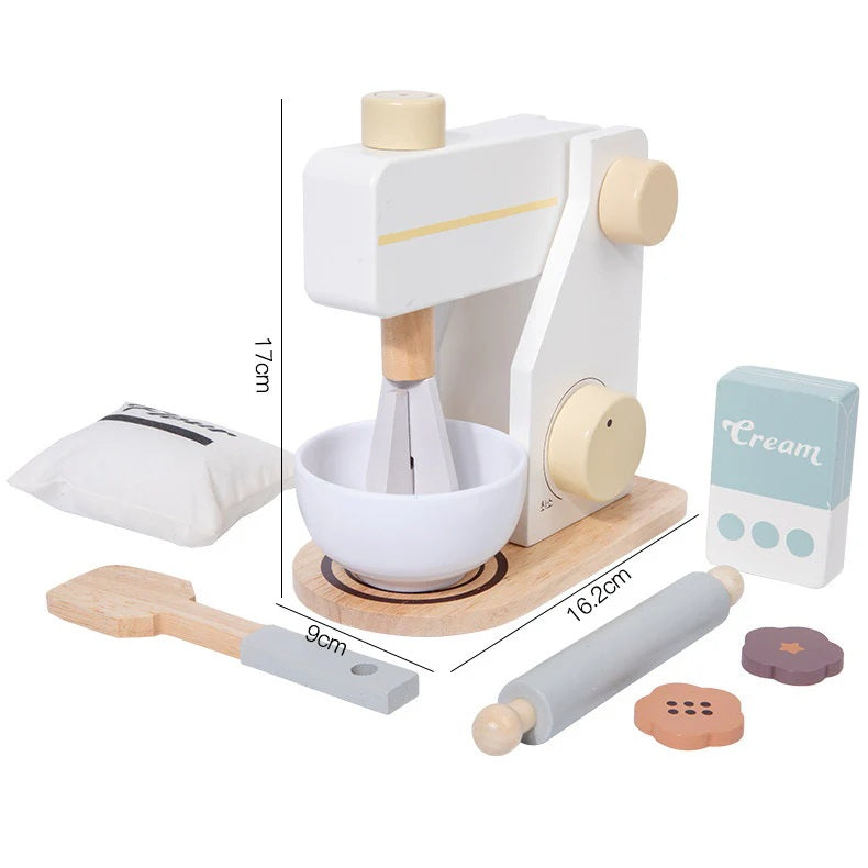 Little Angel - Kids Wooden Mixer Playset – Pretend Baking Kitchen Toy