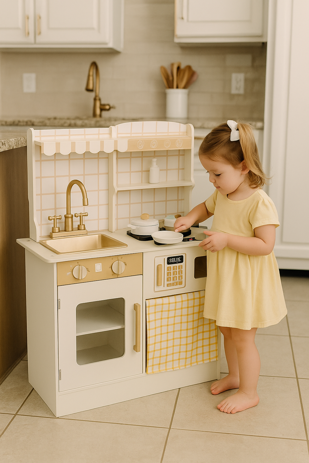 Little Angel - Kids Wooden Kitchen Set – Pretend Cooking Play Toy