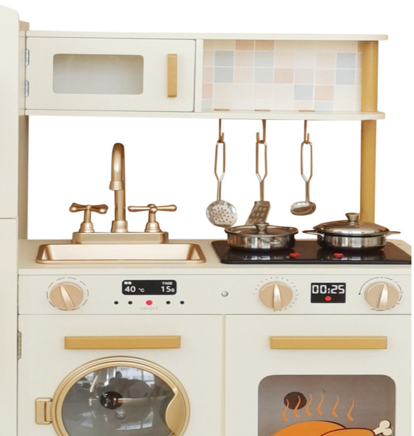 Little Angel - Wooden Kitchen Pretend Interactive Play Set
