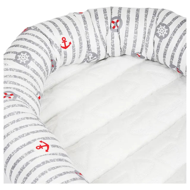 White&Grey - Baby Nest With Soft Paddings - Anchor