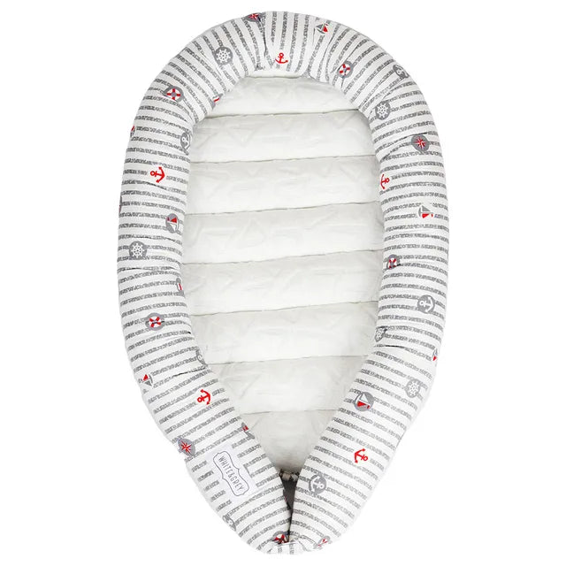 White&Grey - Baby Nest With Soft Paddings - Anchor