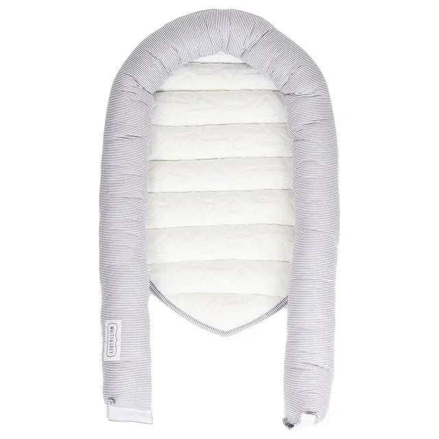 White&Grey - Baby Nest With Soft Paddings - Stripes