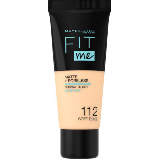 Maybelline New York Fit Me Matte & Poreless Foundation 112 Soft Beige 30ml
